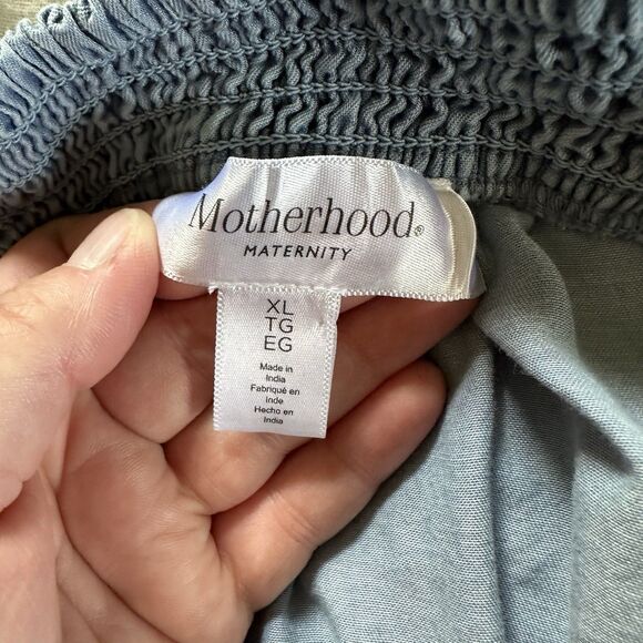 Motherhood Maternity Women’s Blue Denim Tank Blouse w/Tie Front Size XL - Picture 10 of 11